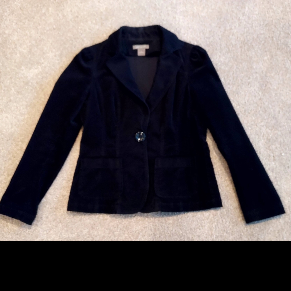 Ann Taylor Dark Blue Corduroy Blazer Sz 2